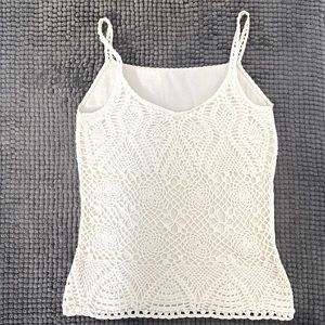 Vintage cream white crochet top